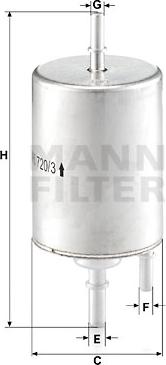 Mann-Filter WK 720/3 - Топливный фильтр autospares.lv