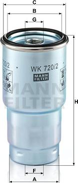 Mann-Filter WK 720/2 x - Топливный фильтр autospares.lv
