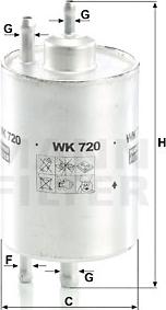 Mann-Filter WK 720 - Топливный фильтр autospares.lv