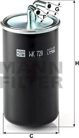Mann-Filter WK 728 - Топливный фильтр autospares.lv