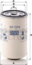 Mann-Filter WK 723/6 - Топливный фильтр autospares.lv