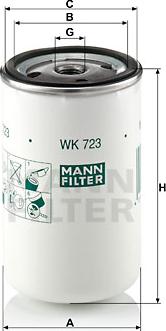 Mann-Filter WK 723 - Топливный фильтр autospares.lv