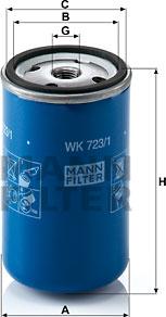 Mann-Filter WK 723/1 - Топливный фильтр autospares.lv