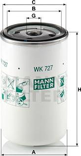 Mann-Filter WK 727 - Топливный фильтр autospares.lv