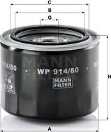 Mann-Filter WP 914/80 - Масляный фильтр autospares.lv