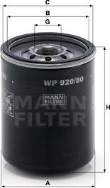 Mann-Filter WP 920/80 - Масляный фильтр autospares.lv