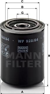 Mann-Filter WP 928/84 - Масляный фильтр autospares.lv