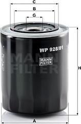 Mann-Filter WP 928/81 - Масляный фильтр autospares.lv