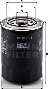 Mann-Filter WP 928/83 - Масляный фильтр autospares.lv