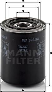 Mann-Filter WP 928/82 - Масляный фильтр autospares.lv