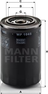 Mann-Filter WP 1045 - Масляный фильтр autospares.lv