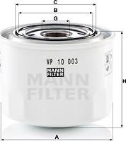 Mann-Filter WP 10 003 - Масляный фильтр autospares.lv