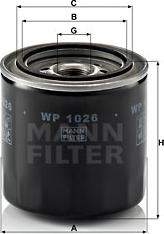 Mann-Filter WP 1026 - Масляный фильтр autospares.lv