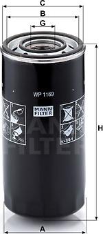 Mann-Filter WP 1169 - Масляный фильтр autospares.lv