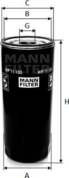 Mann-Filter WP 11 102 - Масляный фильтр autospares.lv