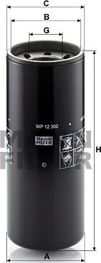 Mann-Filter WP 12 300 - Масляный фильтр autospares.lv