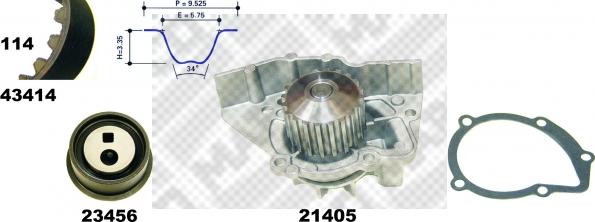 Mapco 41416 - Водяной насос + комплект зубчатого ремня ГРМ autospares.lv