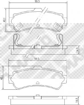 Mapco 6659 - Тормозные колодки, дисковые, комплект autospares.lv