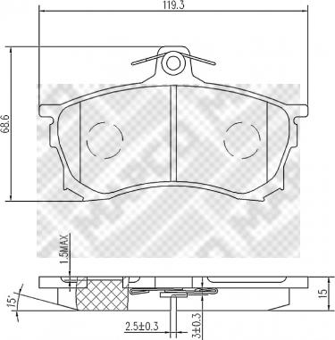 Mapco 6684 - Тормозные колодки, дисковые, комплект autospares.lv