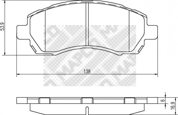 Mapco 6844 - Тормозные колодки, дисковые, комплект autospares.lv