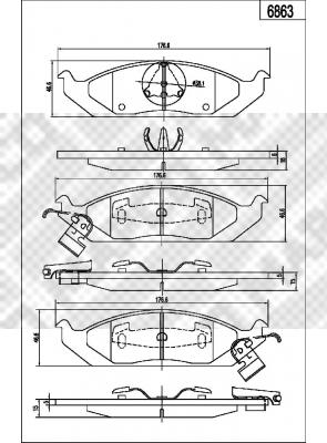 Mapco 6863 - Тормозные колодки, дисковые, комплект autospares.lv