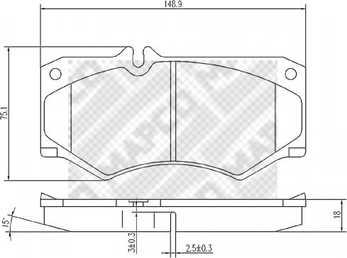 Mapco 6828 - Тормозные колодки, дисковые, комплект autospares.lv