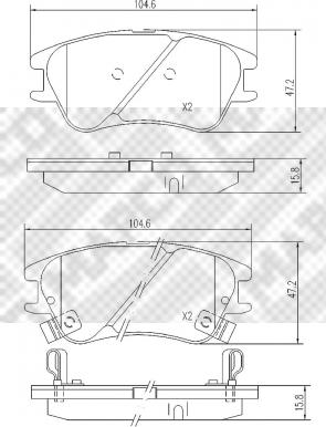 Mapco 6822 - Тормозные колодки, дисковые, комплект autospares.lv