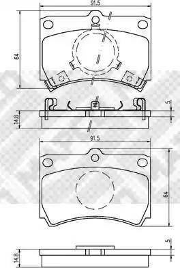 Mapco 6335 - Тормозные колодки, дисковые, комплект autospares.lv