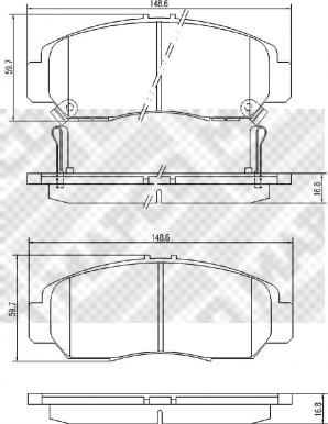 Mapco 6734 - Тормозные колодки, дисковые, комплект autospares.lv