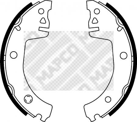 Mapco 8913 - Комплект тормозных колодок, барабанные autospares.lv