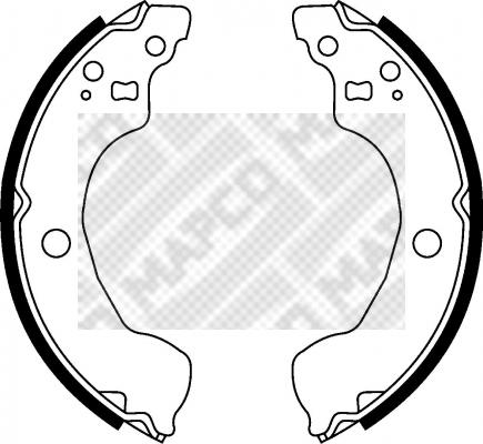 Mapco 8530 - Комплект тормозных колодок, барабанные autospares.lv