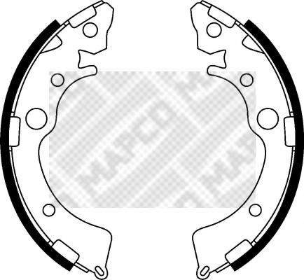 Mapco 8523 - Комплект тормозных колодок, барабанные autospares.lv