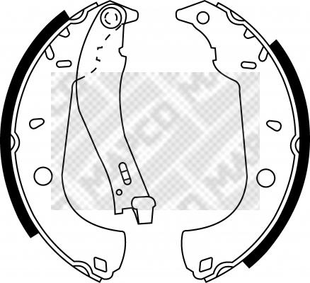 Mapco 8139 - Комплект тормозных колодок, барабанные autospares.lv