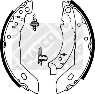 Mapco 8122 - Комплект тормозных колодок, барабанные autospares.lv