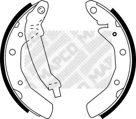 Mapco 8848 - Комплект тормозных колодок, барабанные autospares.lv