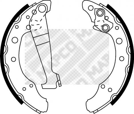 Mapco 8778 - Комплект тормозных колодок, барабанные autospares.lv