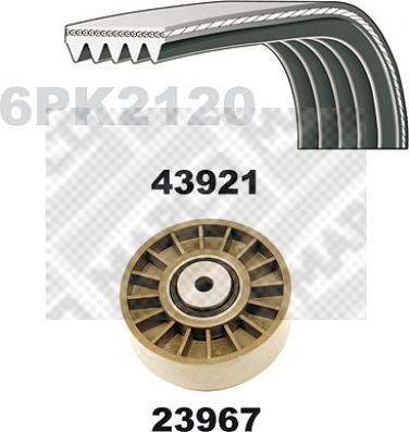 Mapco 23921 - Поликлиновый ременный комплект autospares.lv