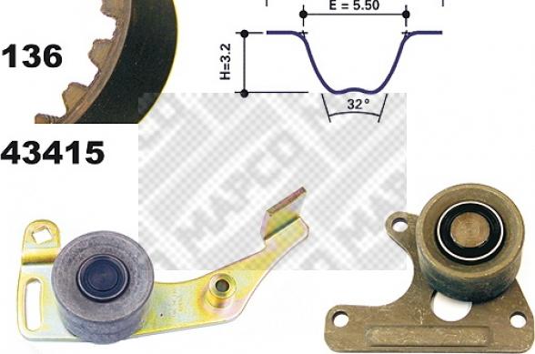 Mapco 23405 - Комплект зубчатого ремня ГРМ autospares.lv