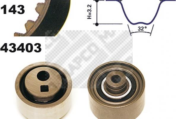 Mapco 23403 - Комплект зубчатого ремня ГРМ autospares.lv