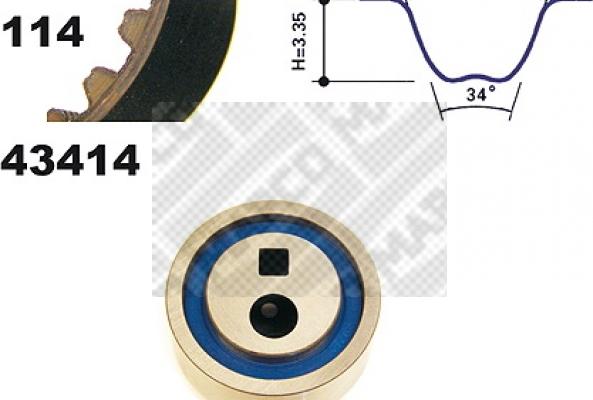 Mapco 23414 - Комплект зубчатого ремня ГРМ autospares.lv