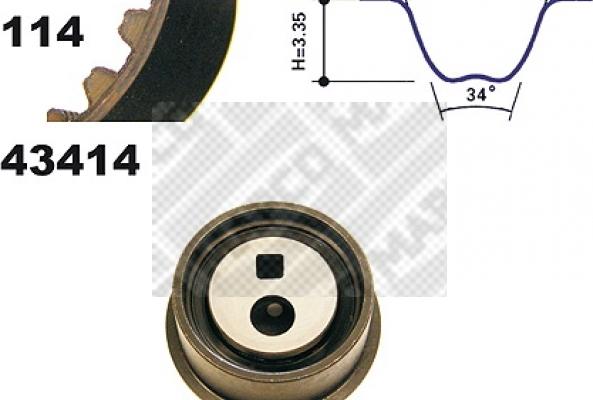 Mapco 23416 - Комплект зубчатого ремня ГРМ autospares.lv