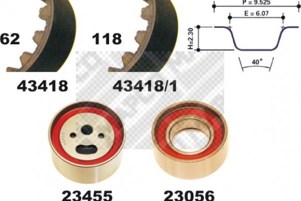 Mapco 23418 - Комплект зубчатого ремня ГРМ autospares.lv