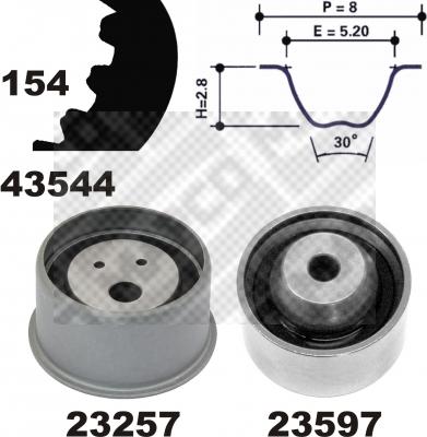 Mapco 23544 - Комплект зубчатого ремня ГРМ autospares.lv