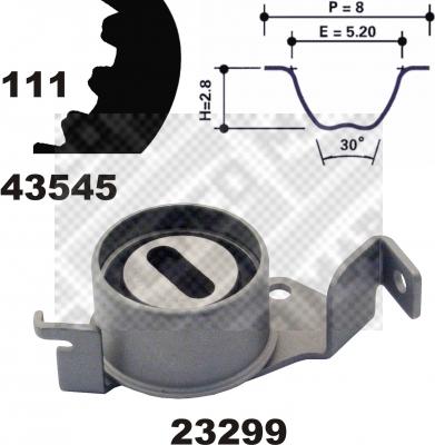 Mapco 23545 - Комплект зубчатого ремня ГРМ autospares.lv