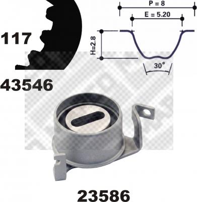 Mapco 23546 - Комплект зубчатого ремня ГРМ autospares.lv