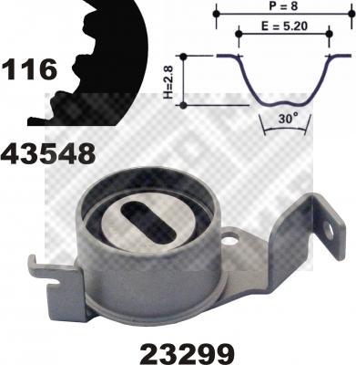 Mapco 23548 - Комплект зубчатого ремня ГРМ autospares.lv