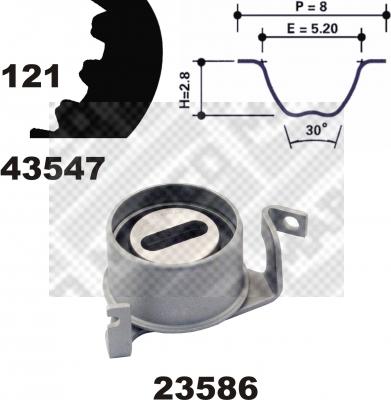 Mapco 23547 - Комплект зубчатого ремня ГРМ autospares.lv