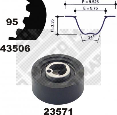 Mapco 23506 - Комплект зубчатого ремня ГРМ autospares.lv