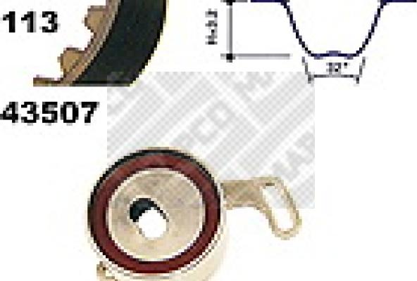 Mapco 23507 - Комплект зубчатого ремня ГРМ autospares.lv