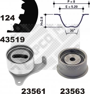 Mapco 23519 - Комплект зубчатого ремня ГРМ autospares.lv